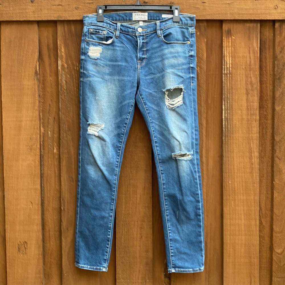 FRAME DISTRESSED MID RISE STRAIGHT - Picture 9 of 10